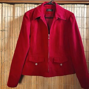Womens Size 12 Red Suede-like dress jacket